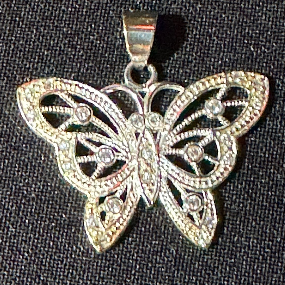 Elegant Silver Butterfly Pendant